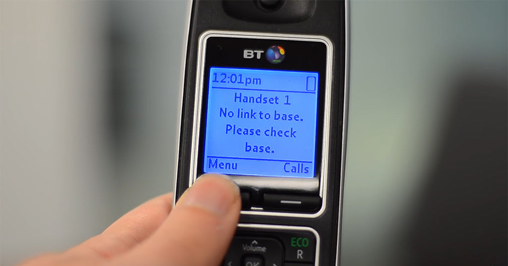 BT cordless phone handset being registered