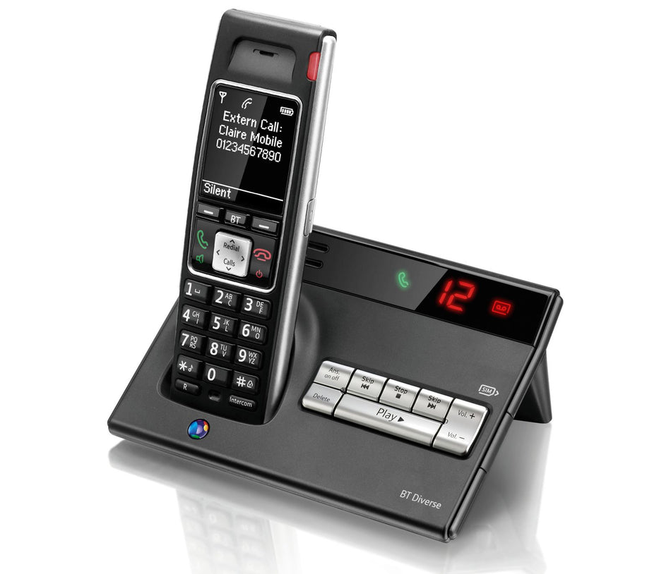 BT Diverse 7450 Plus Cordless Phone, Single Handset Landline Phones BT