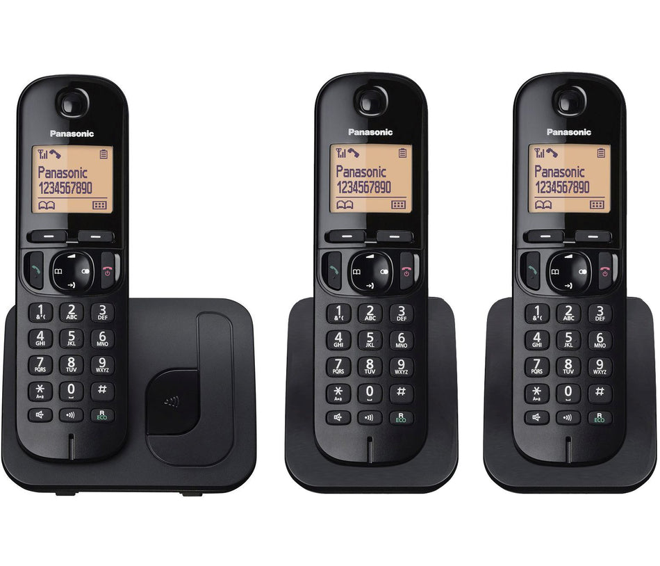 Panasonic KX-TGC 213EB Cordless Phone, Trio Handset Landline Phones Panasonic