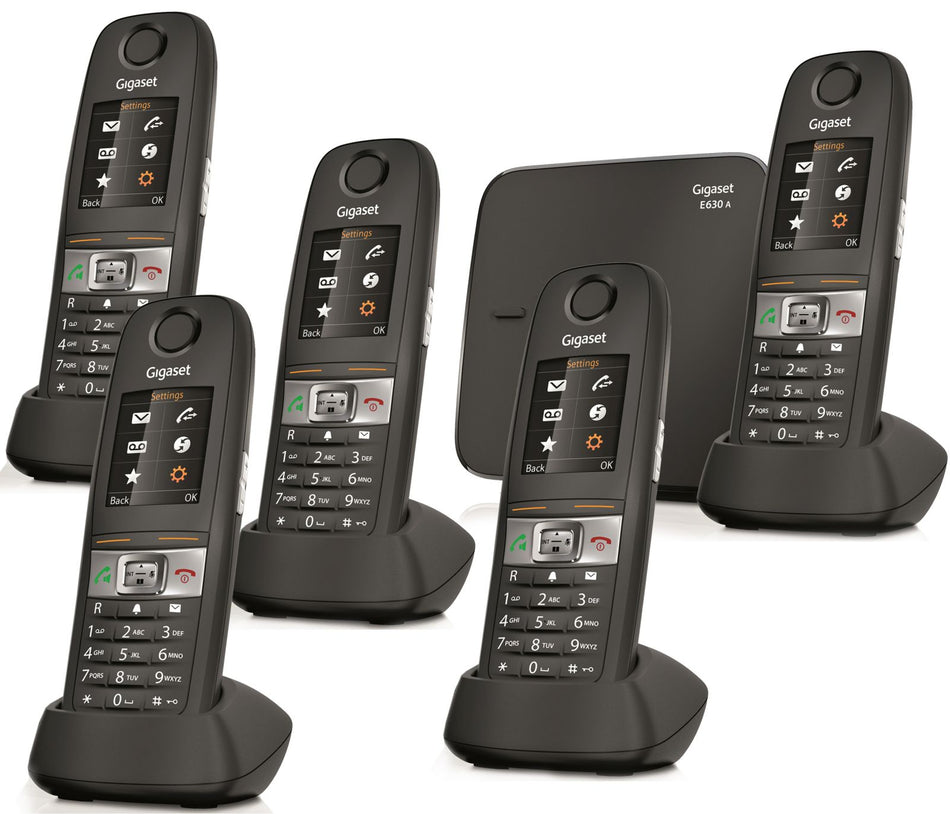 Siemens Gigaset E630A Robust DECT Cordless Phone, Five Handsets Landline Phones Gigaset