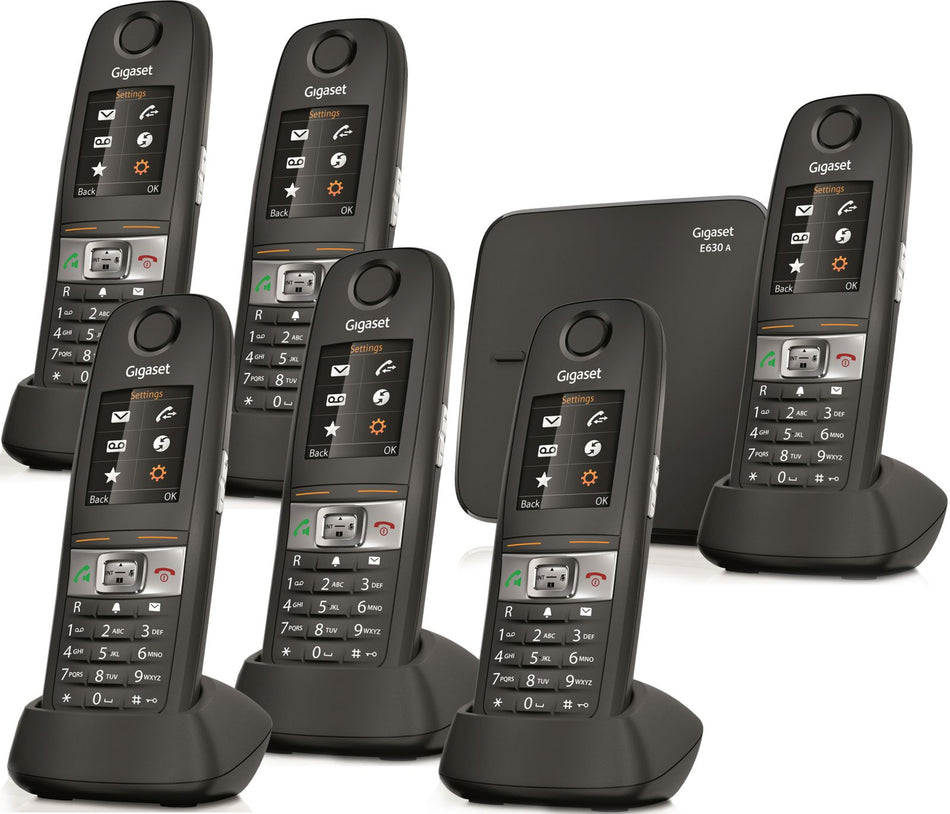 Siemens Gigaset E630A Robust DECT Cordless Phone, Six Handsets Landline Phones Gigaset