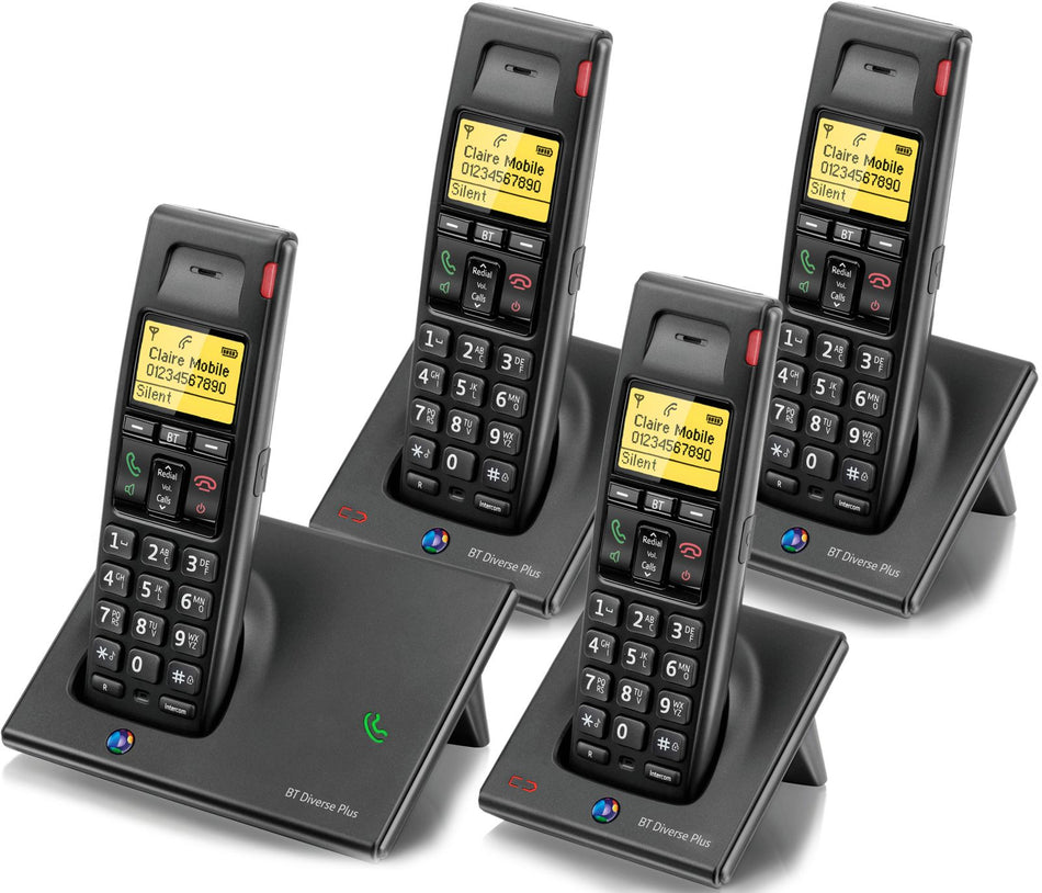 BT Diverse 7110+ Quad Landline Phones BT
