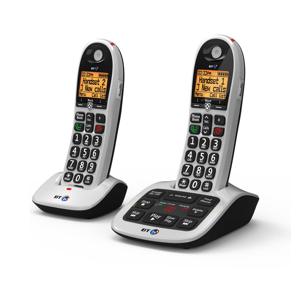 BT 4600 Cordless Phone, Twin Handset with Big Buttons Landline Phones BT