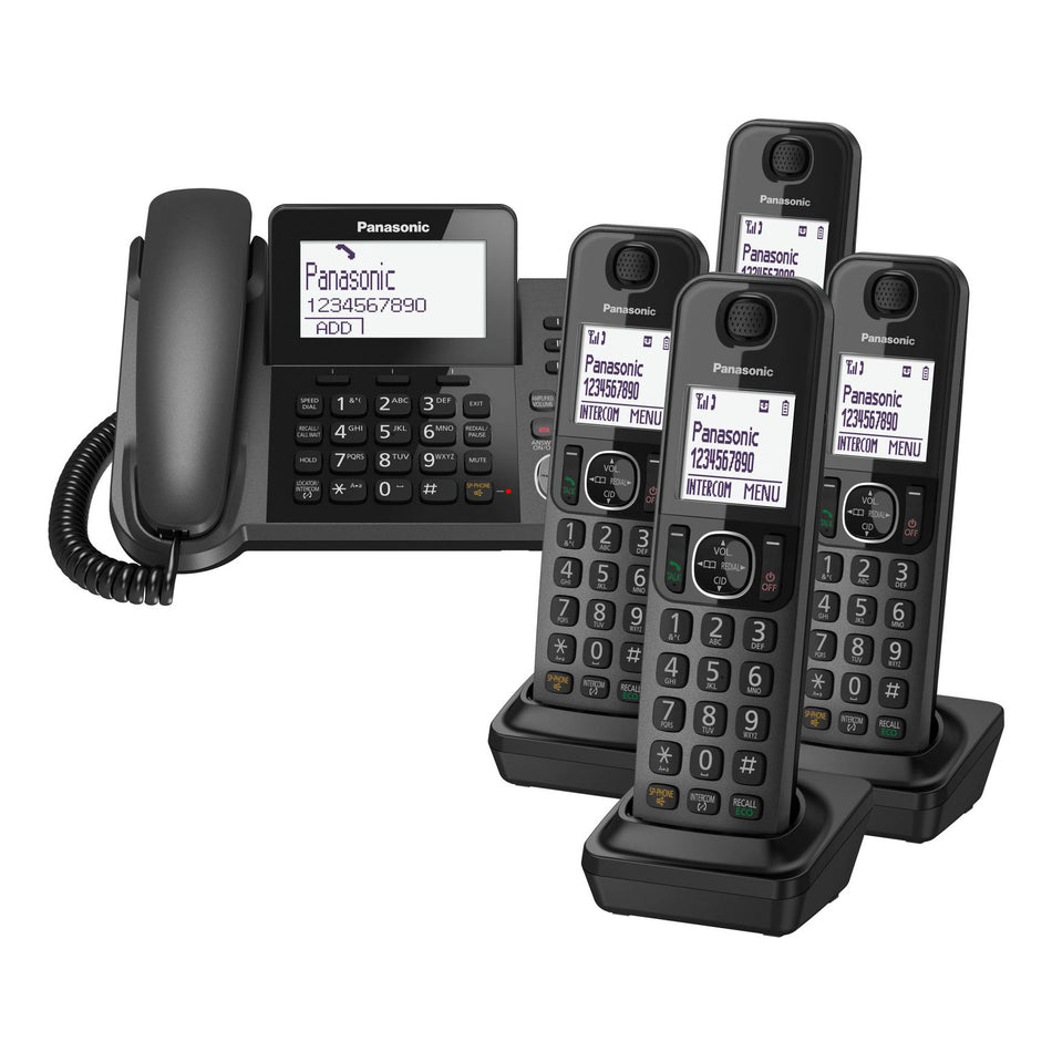 Panasonic KX-TGF325 Corded Phone & 4 Cordless Handsets Landline Phones Panasonic