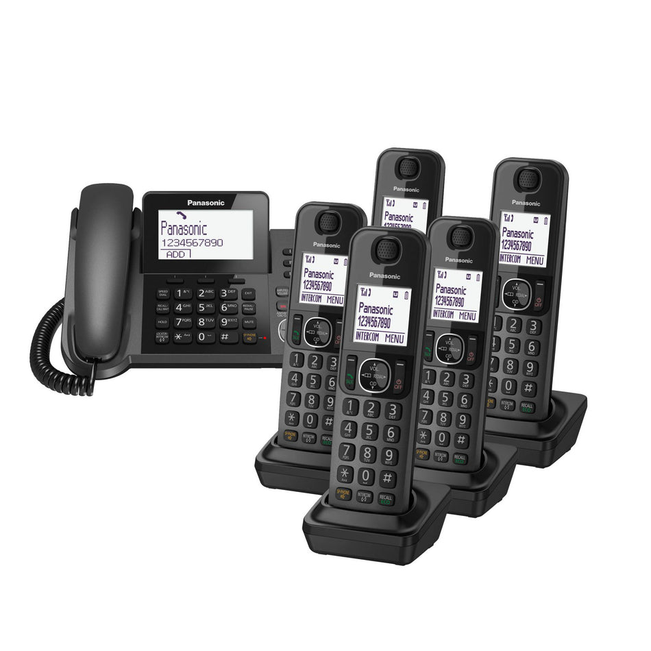 Panasonic KX-TGF326 Corded Phone & 5 Cordless Handsets Landline Phones Panasonic