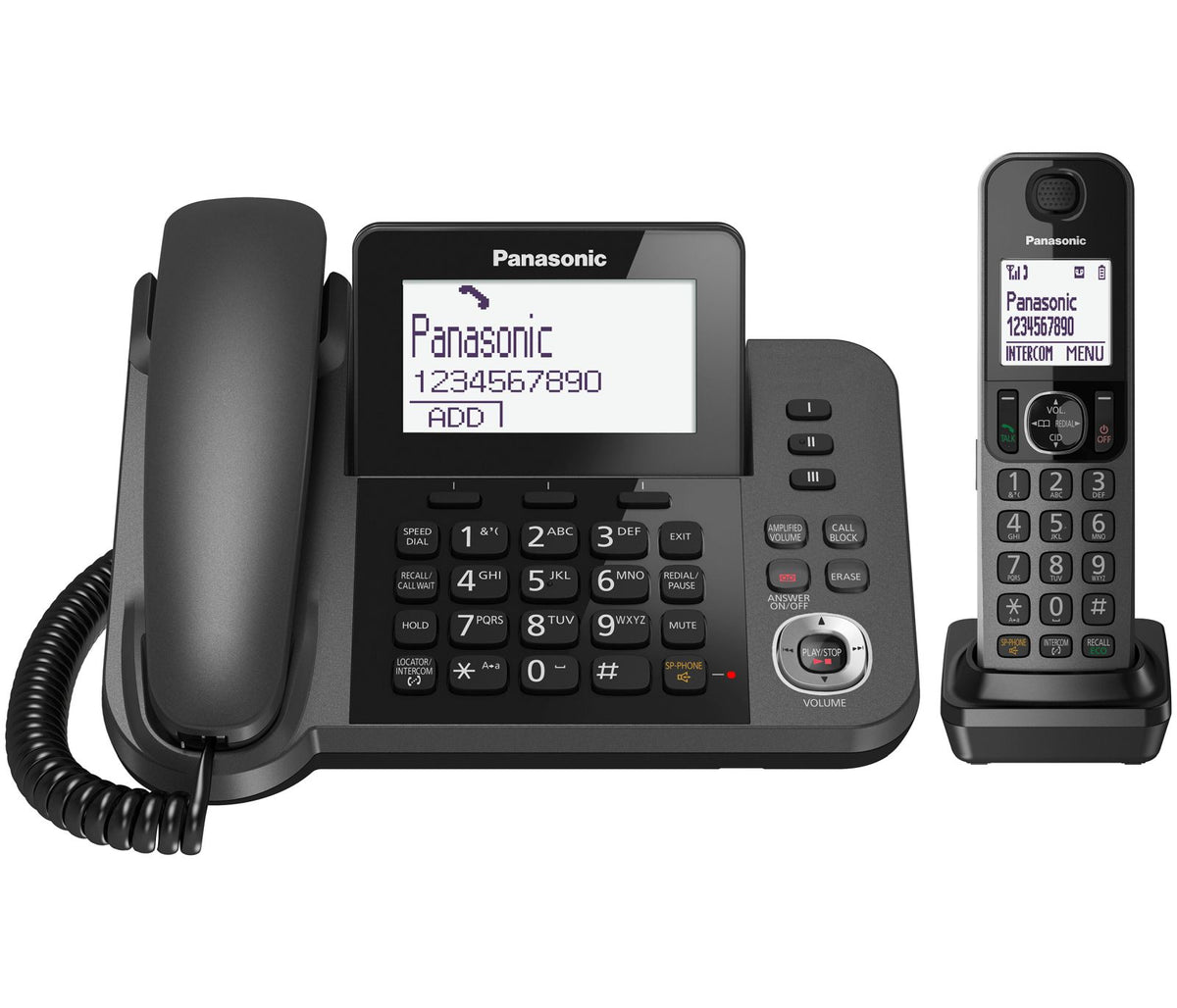 Panasonic KX-TGF320E Corded & Cordless Phone Combo Landline Phones Panasonic
