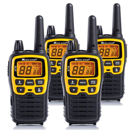 Midland XT70 Adventure Walkie Talkies Quad Pack Two Way Radios Midland