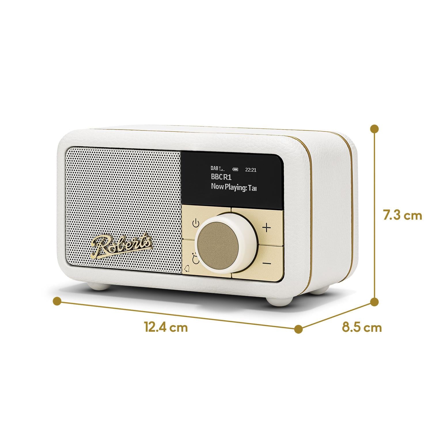 Roberts Revival Petite 2 DAB Radio & Portable Bluetooth Speaker in Pastel Cream Digital Radios Roberts