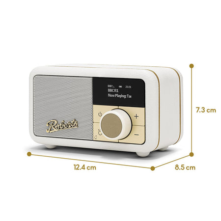 Roberts Revival Petite 2 DAB Radio & Portable Bluetooth Speaker in Pastel Cream Digital Radios Roberts