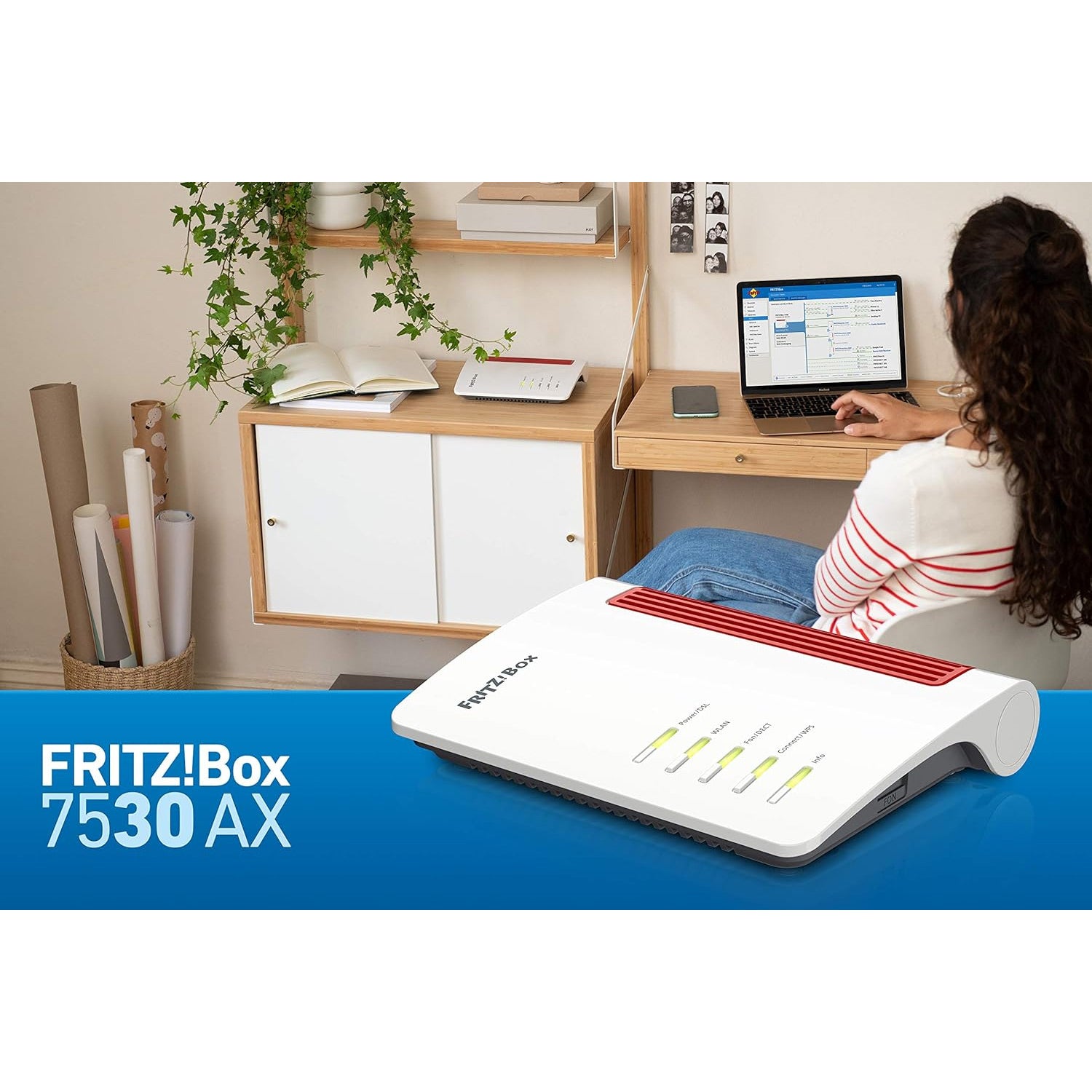 AVM FRITZ!Box 7530 AX WiFi Router and C6 VoIP Phone, Five Handsets VoiP Phones AVM