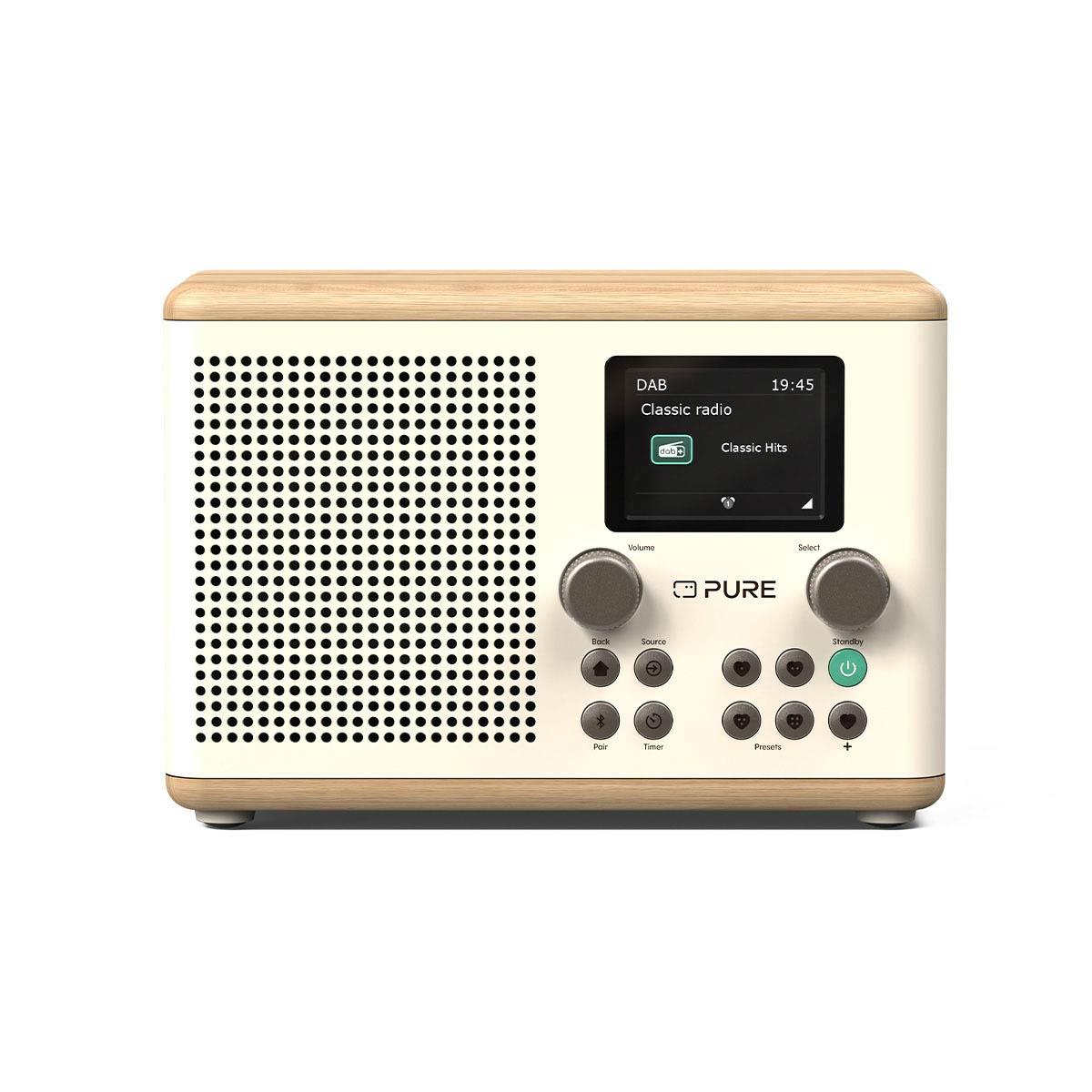 Pure Classic H4 DAB Radio in White/Oak Digital Radios Pure