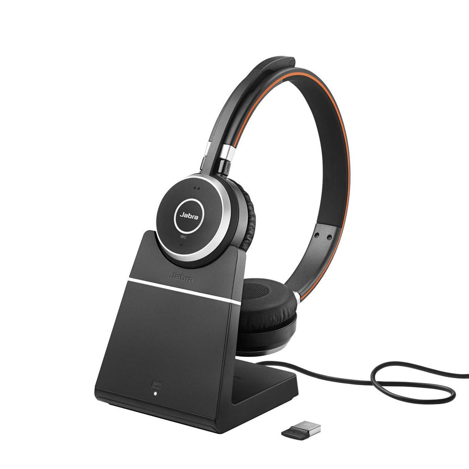Jabra Evolve 65 SE MS Stereo Corded Headset with Charging Stand Wireless Headsets Jabra