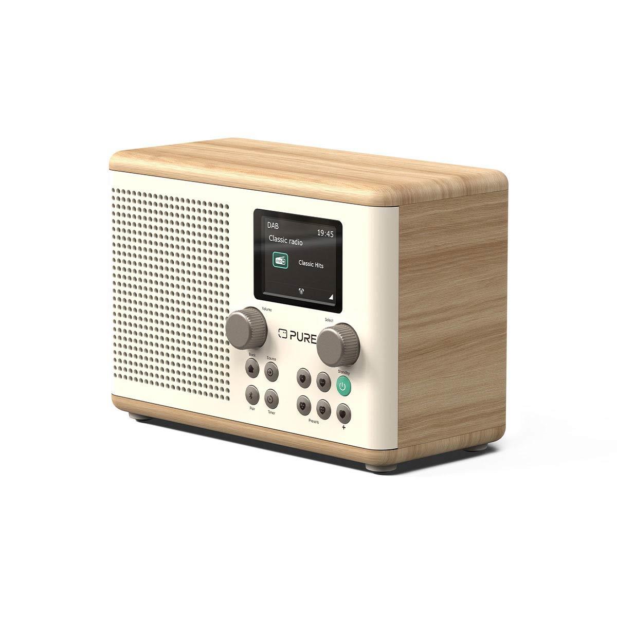Pure Classic H4 DAB Radio in White/Oak Digital Radios Pure
