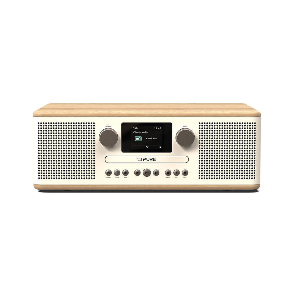 Pure Classic C-D6 DAB Radio in White/Oak Digital Radios Pure