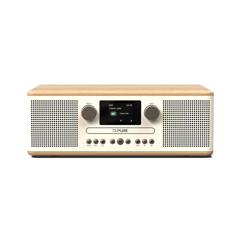 Pure Classic C-D6 DAB Radio in White/Oak