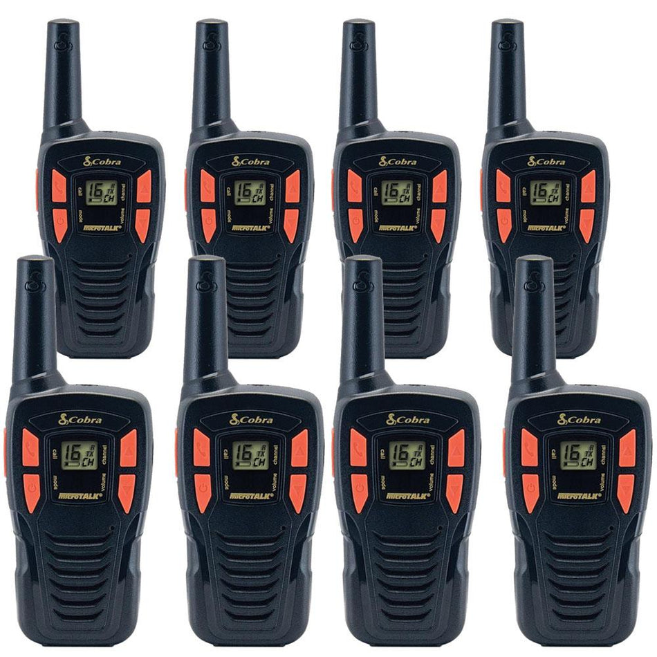 Cobra AM255 Walkie Talkies, Eight Pack Two Way Radios Cobra
