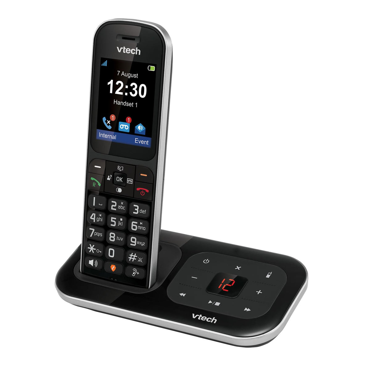 VTech PS1352 Cordless Phone with Answering Machine, Three Handset Landline Phones VTech