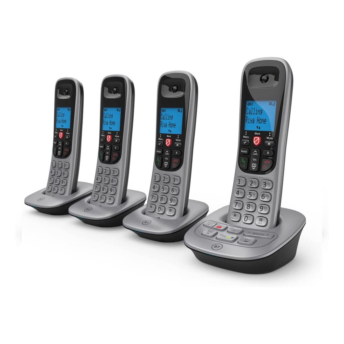 BT 7660 Landline Phone, Quad Handset Landline Phones BT