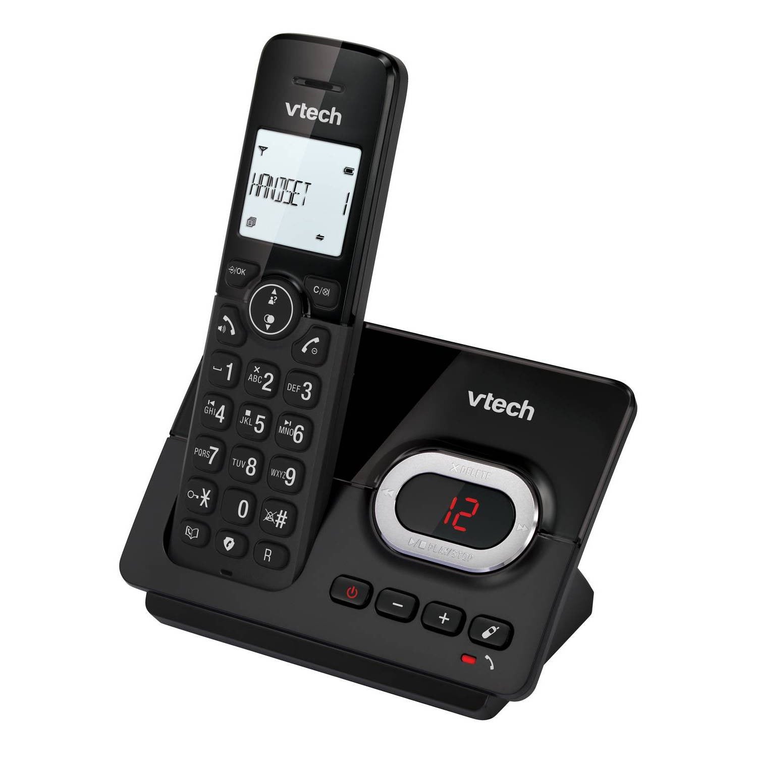 VTech CS2052 DECT Cordless Telephone with Answering Machine, Three Handsets Landline Phones VTech