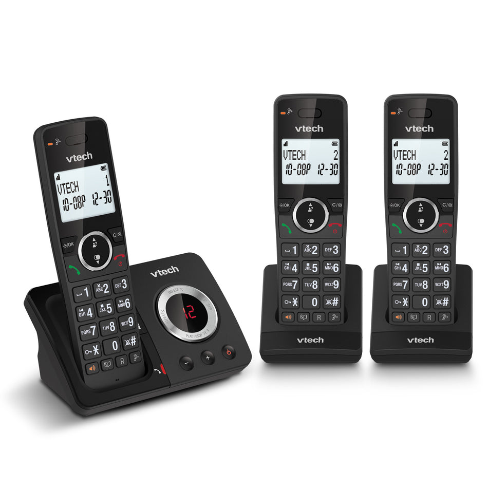 VTech ES2052 DECT Cordless Telephone with Answering Machine, Three Handsets Landline Phones VTech