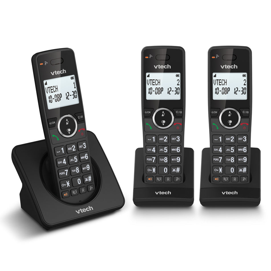 VTech ES2002 DECT Cordless Telephone, Three Handsets Landline Phones VTech