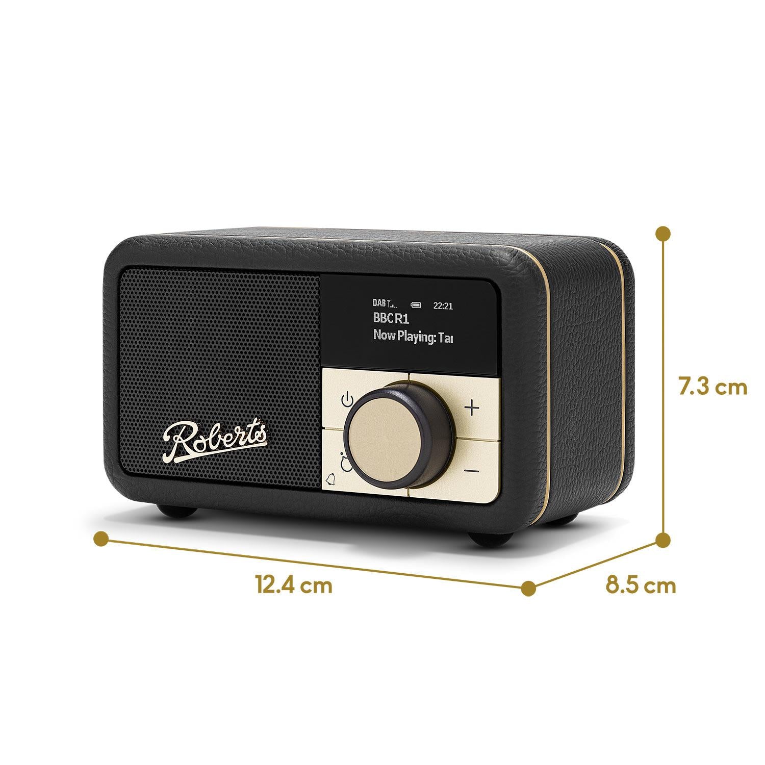 Roberts Revival Petite 2 DAB Radio & Portable Bluetooth Speaker in Black Digital Radios Roberts