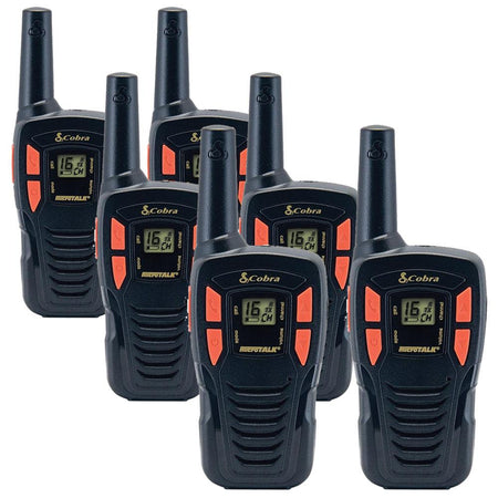 Cobra AM255 Walkie Talkies, Six Pack Two Way Radios Cobra