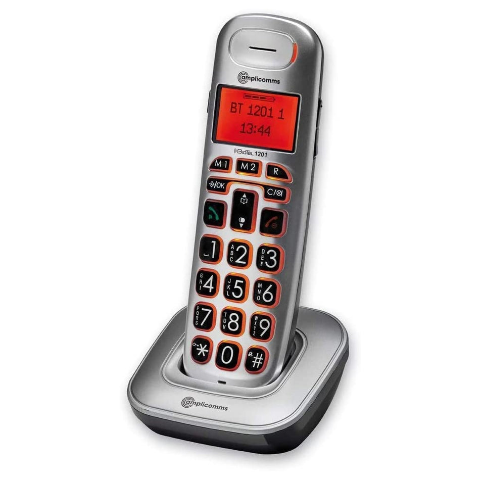 Amplicomms BigTel 1201 Big Button Cordless Phone, Additional Handset Landline Phones Amplicomms