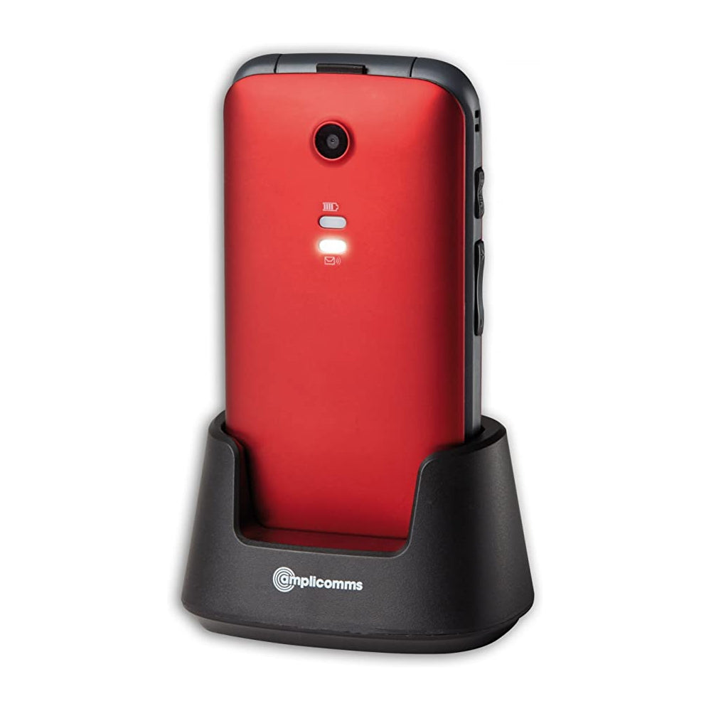 Amplicomms PowerTel M6750 Big Button Mobile Phone for Elderly in Red Mobile Phones Amplicomms