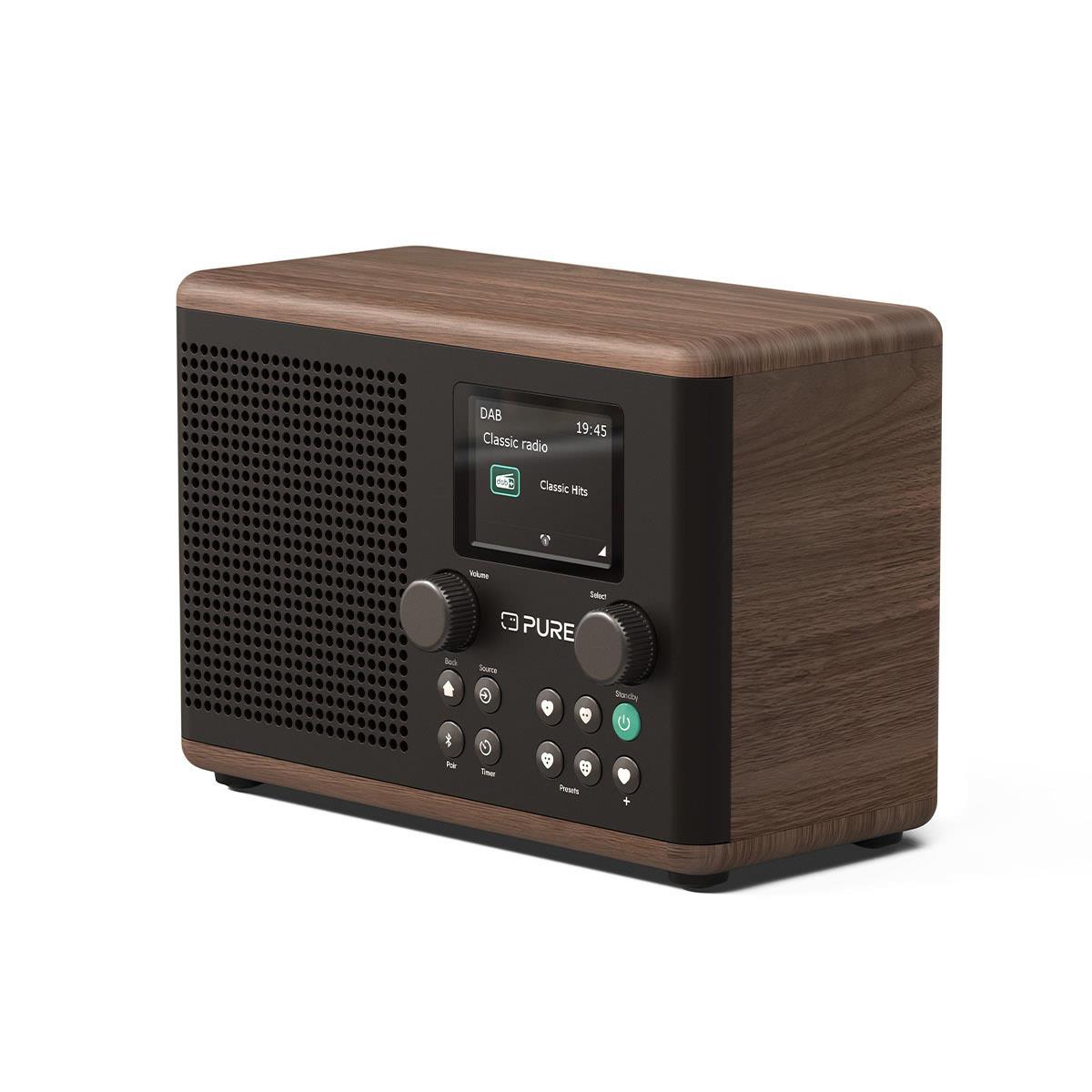 Pure Classic H4 DAB Radio in Black/Walnut Digital Radios Pure