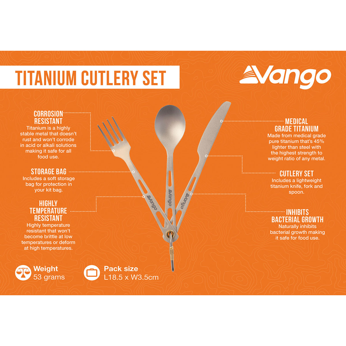 Vango Titanium Cutlery Set Camping Accessories Vango