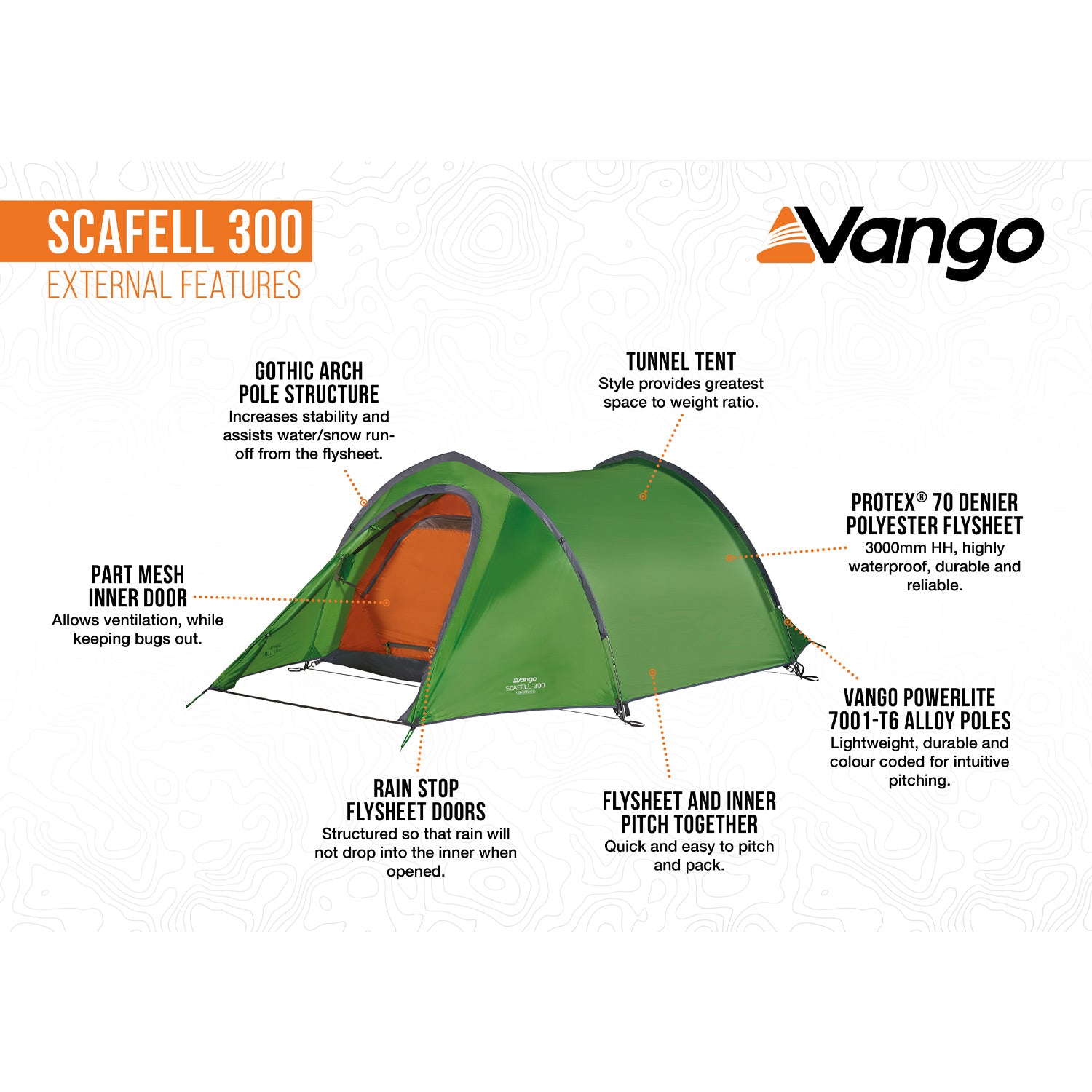 Vango Scafell 300 3-Person Tent Tents Vango