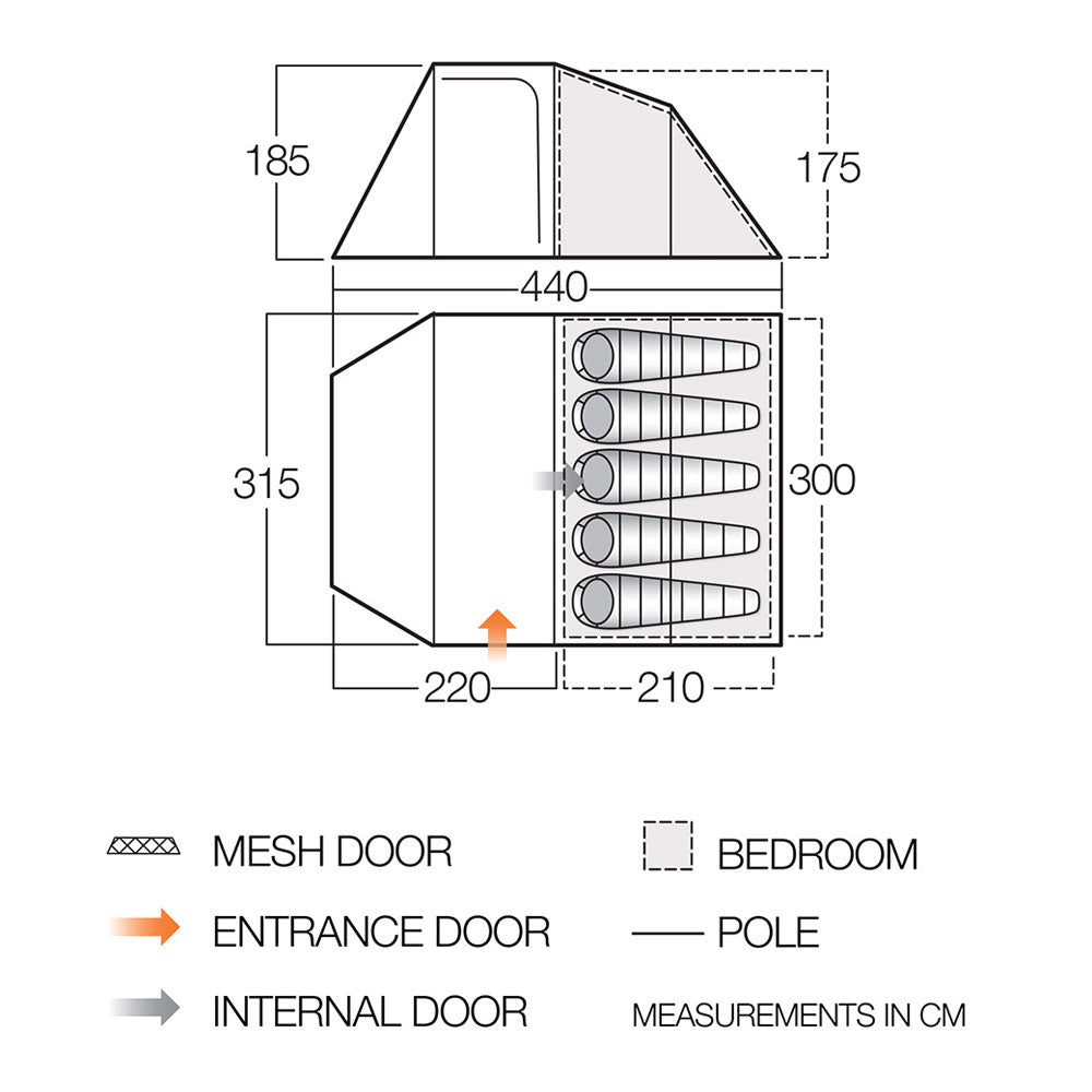 Vango Skye 500 5-Person Tent Tents Vango