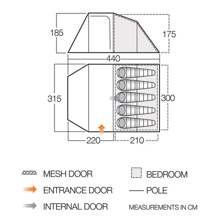 Vango Skye 500 5-Person Tent Tents Vango