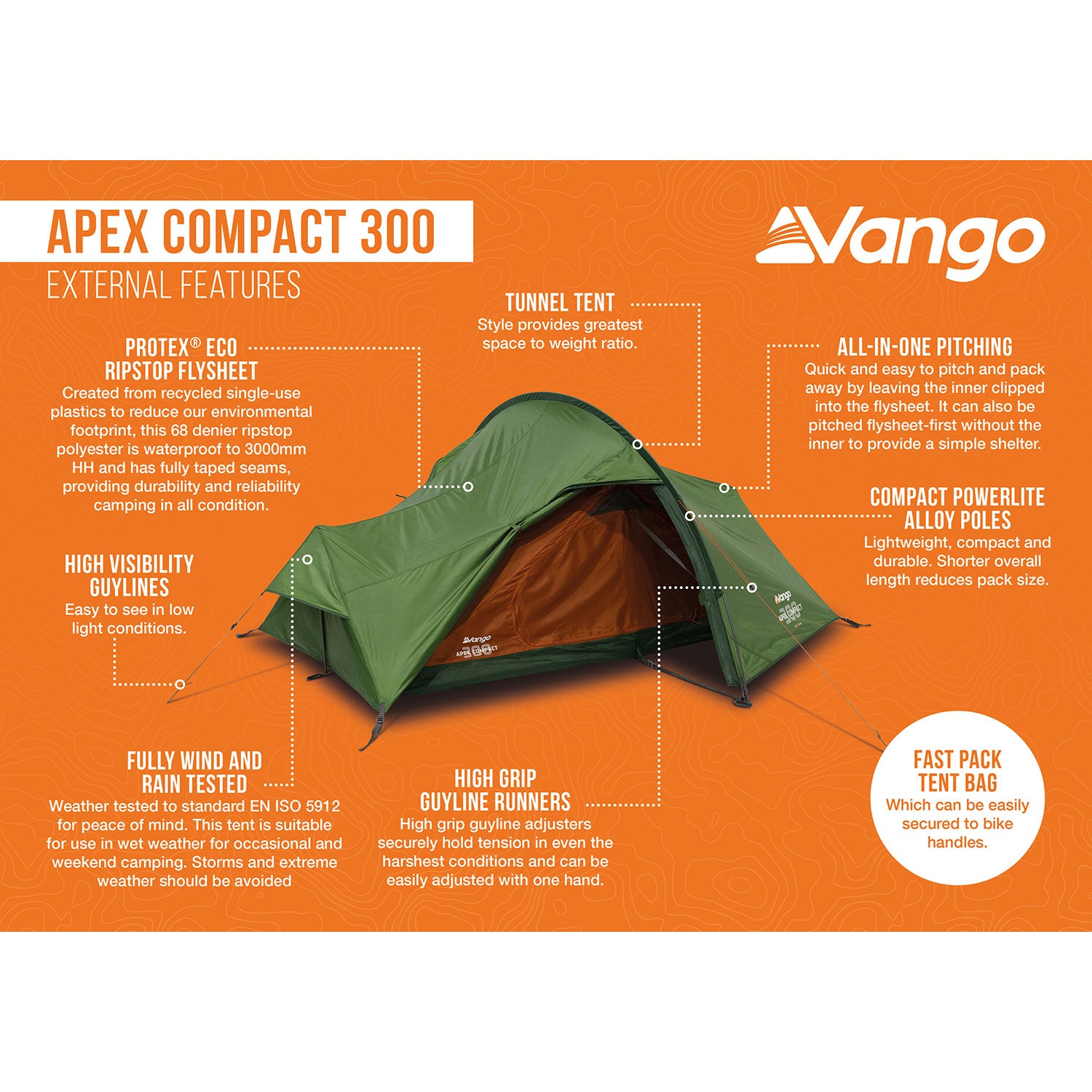 Vango Apex Compact 300 3-Person Tent Tents Vango