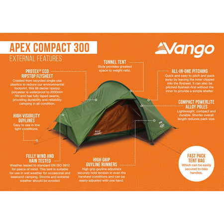 Vango Apex Compact 300 3-Person Tent Tents Vango
