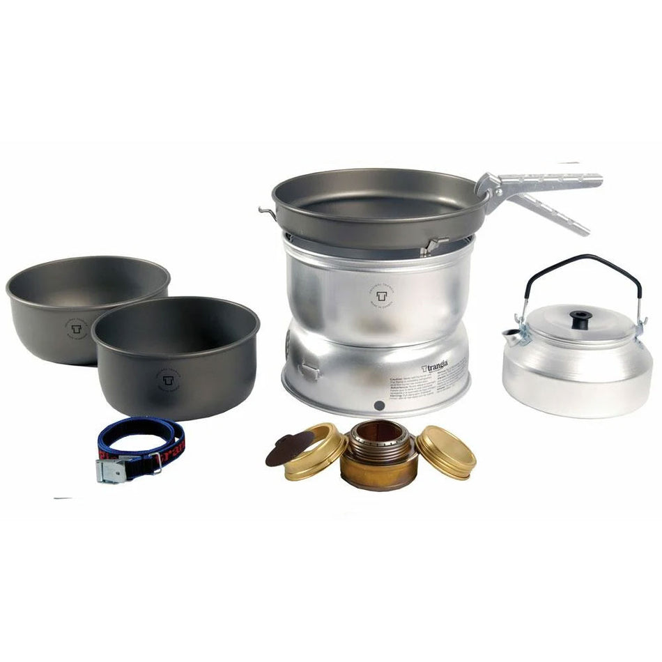 Trangia 27-8 Stove Hard Anodised Pans with Kettle & Spirit Burner Camping Accessories Trangia