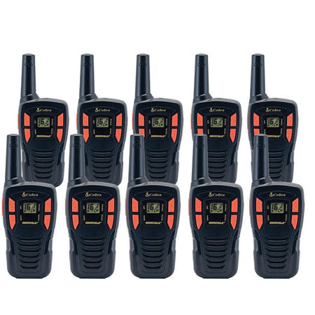 Cobra AM255 Walkie Talkies, Ten Pack Two Way Radios Cobra
