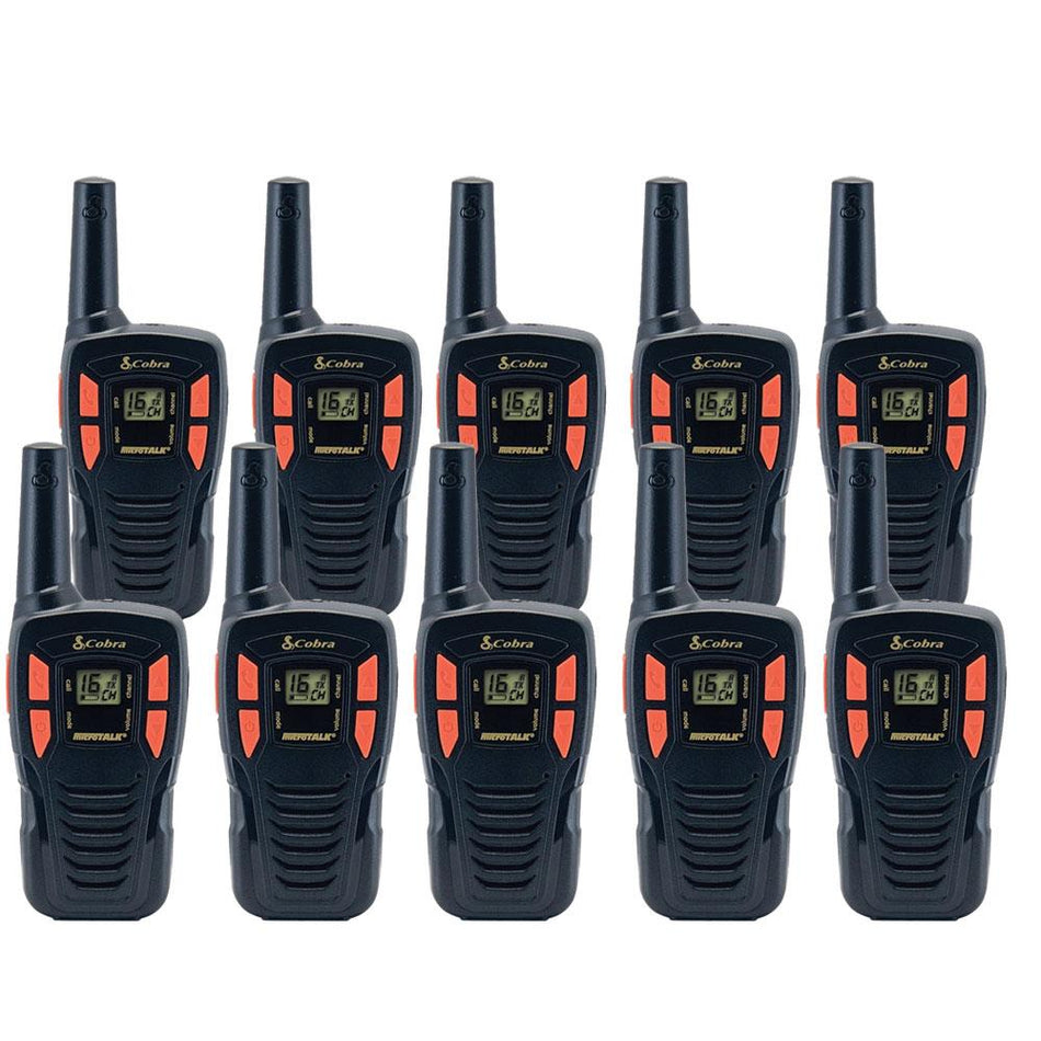 Cobra AM255 Walkie Talkies, Ten Pack Two Way Radios Cobra