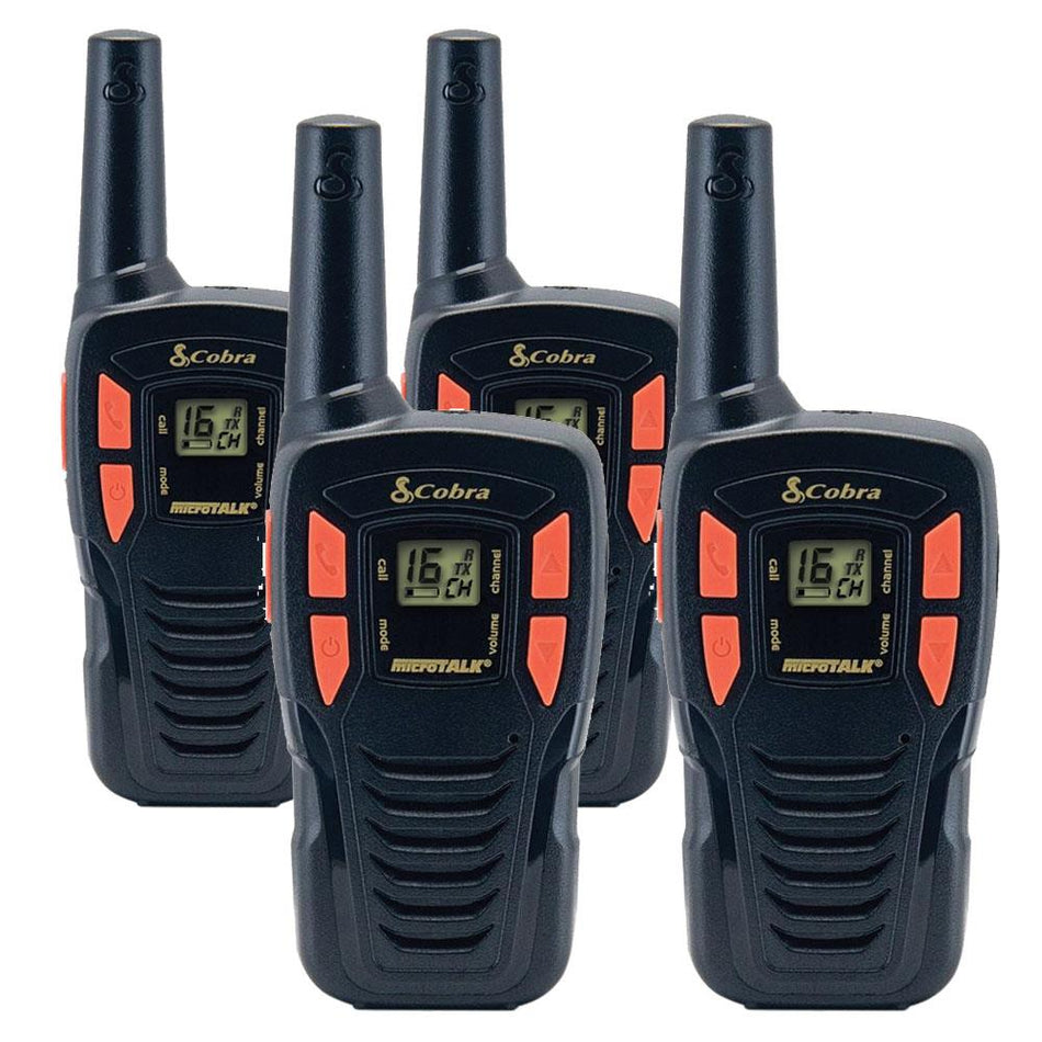 Cobra AM255 Walkie Talkies, Quad Pack Two Way Radios Cobra
