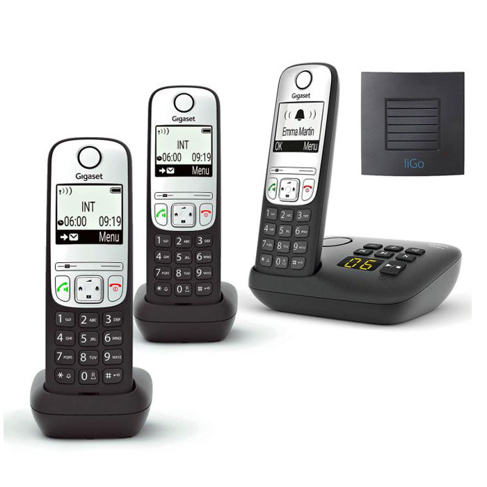 Gigaset A690A Long Range Cordless Phones, Trio Handset Landline Phones Gigaset
