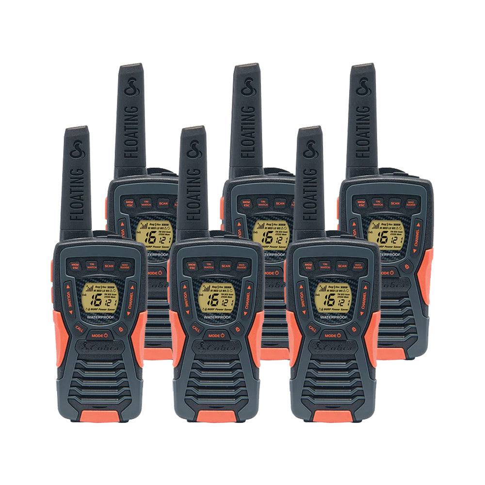 Cobra AM1055 Six Pack Walkie Talkies Two Way Radios Cobra