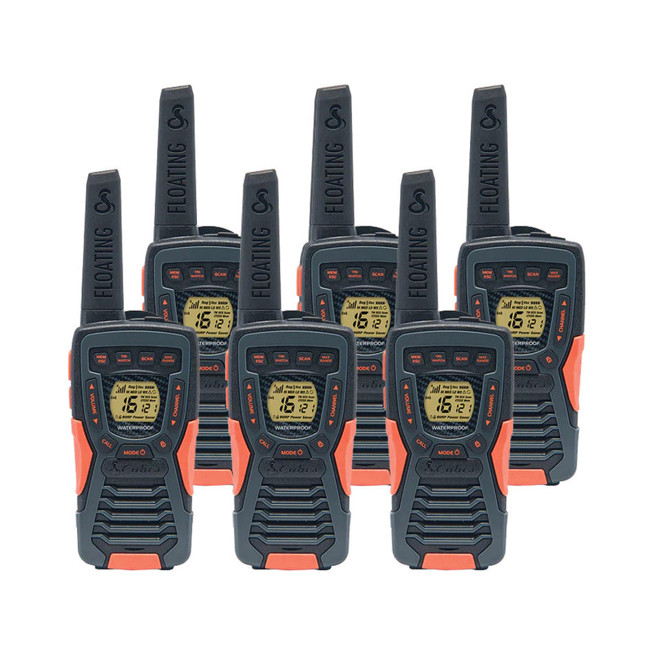 Cobra AM1055 Six Pack Walkie Talkies Two Way Radios Cobra