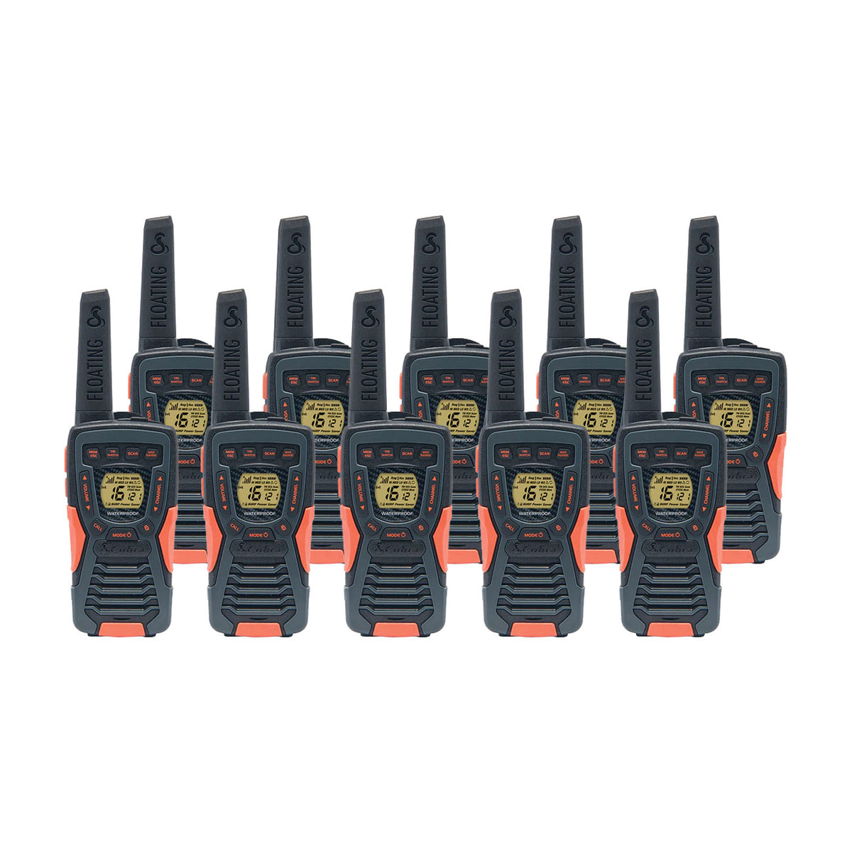 Cobra AM1055 Ten Pack Walkie Talkies Two Way Radios Cobra