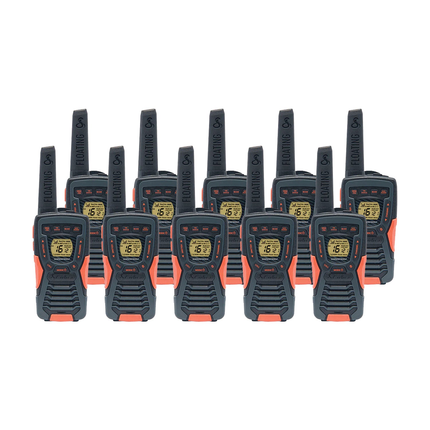 Cobra AM1055 Ten Pack Walkie Talkies Two Way Radios Cobra