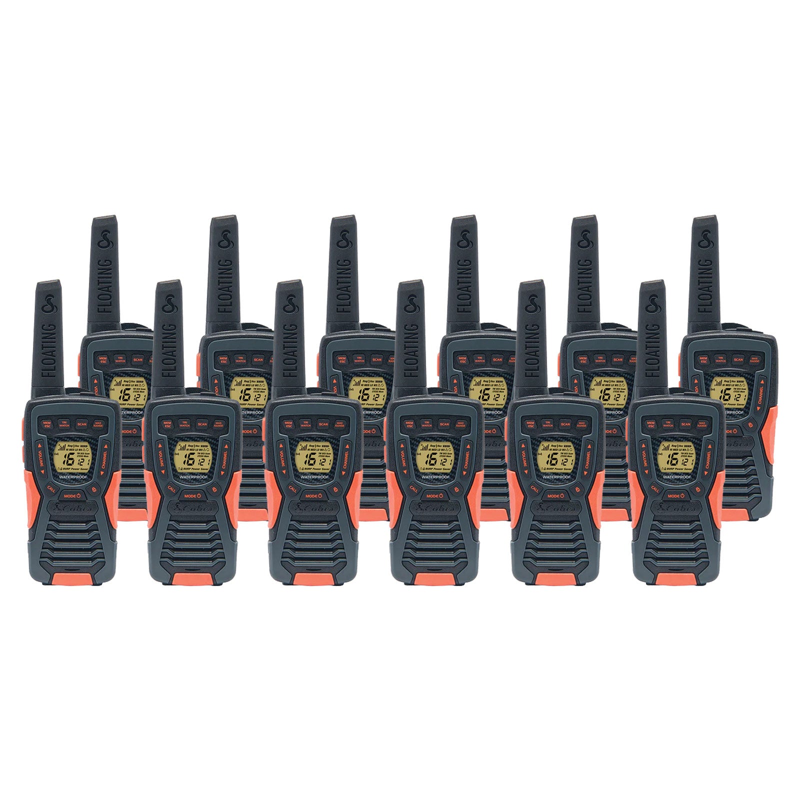 Cobra AM1055 Twelve Pack Walkie Talkies Two Way Radios Cobra
