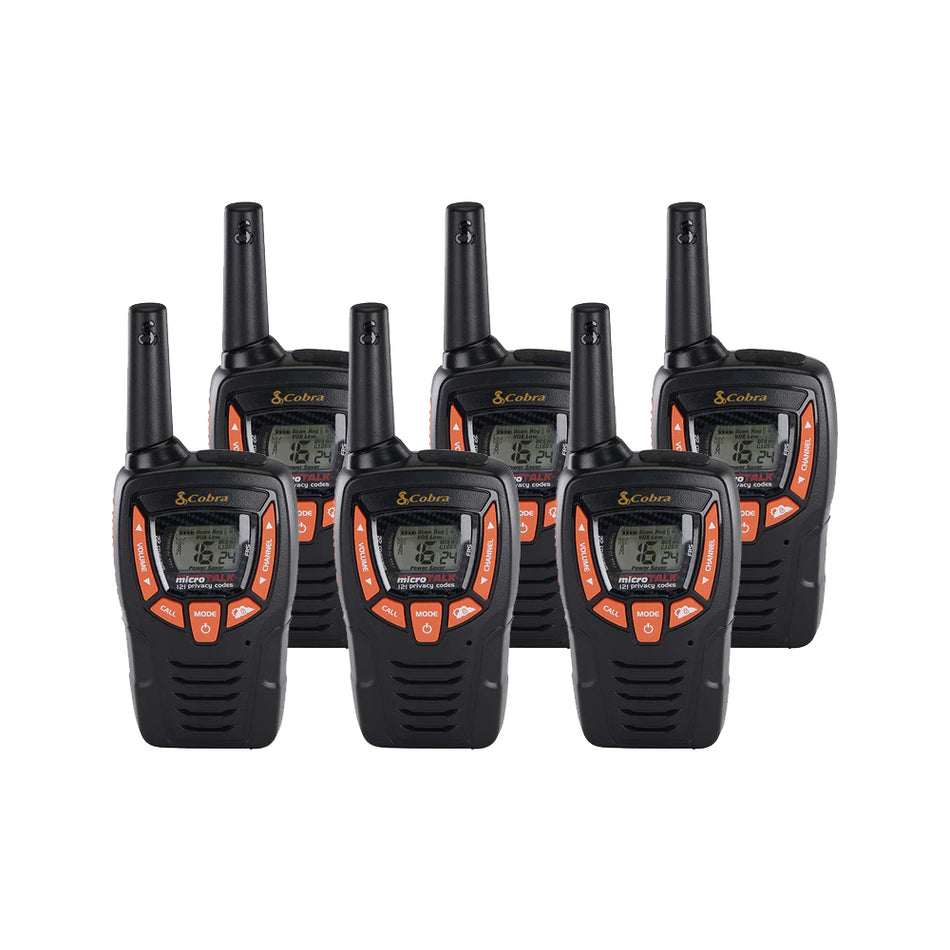 Cobra AM655 Six Pack Walkie Talkies Two Way Radios Cobra