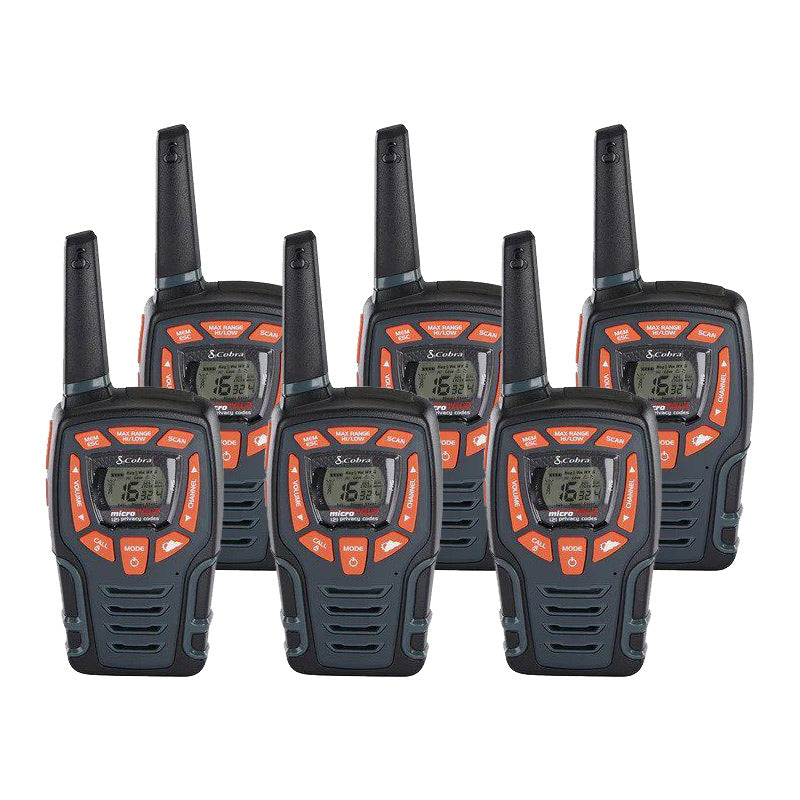 Cobra AM855 Six Pack Walkie Talkies Two Way Radios Cobra