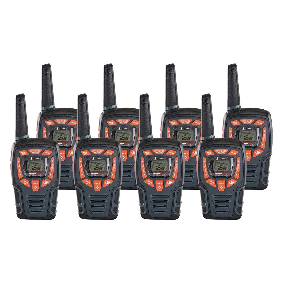 Cobra AM855 Eight Pack Walkie Talkies Two Way Radios Cobra