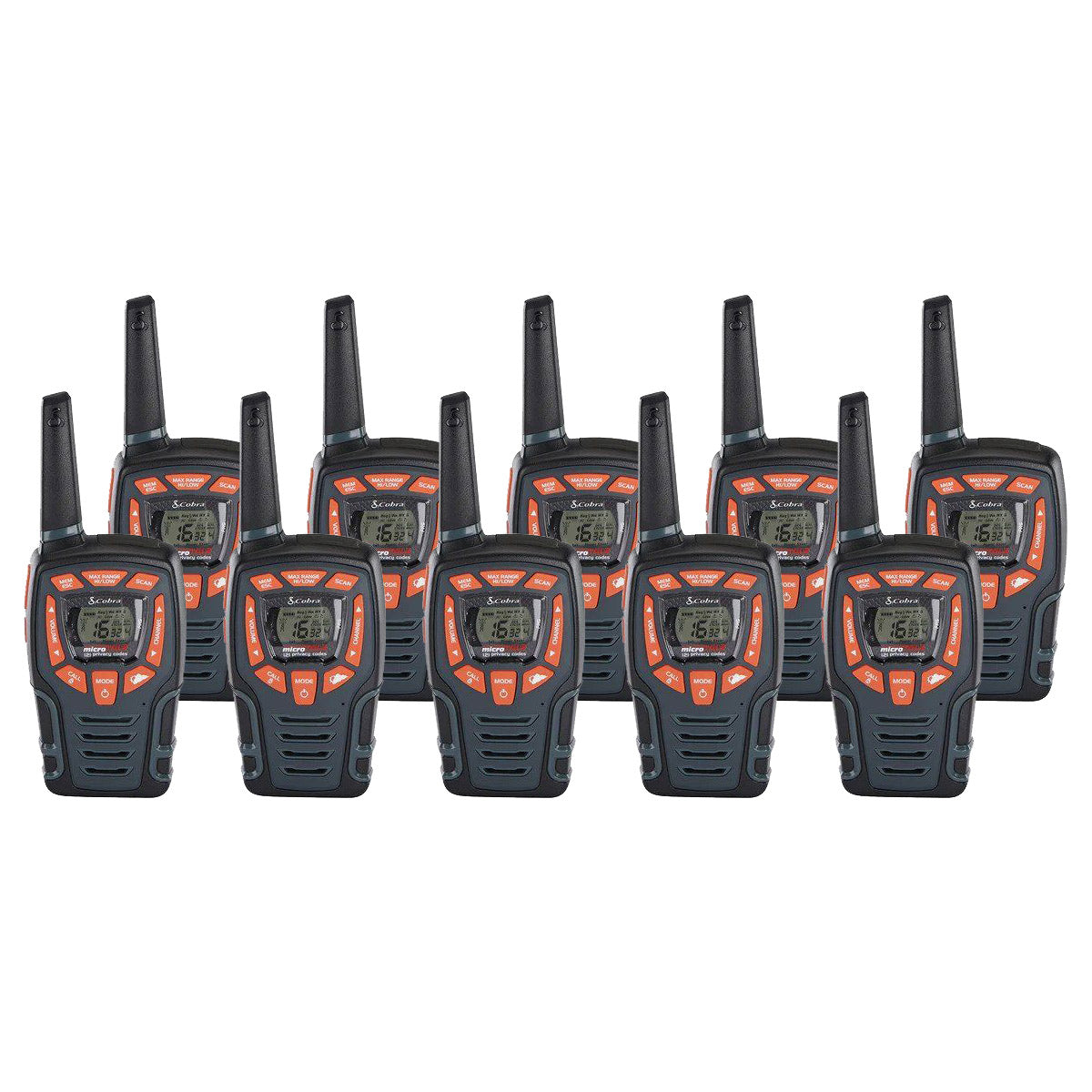 Cobra AM855 Ten Pack Walkie Talkies Two Way Radios Cobra